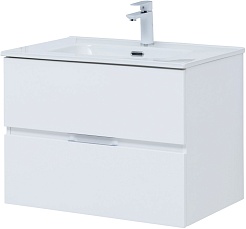 Aquanet Тумба с раковиной Алвита New 70 2 ящика подвесная белая матовая – фотография-4